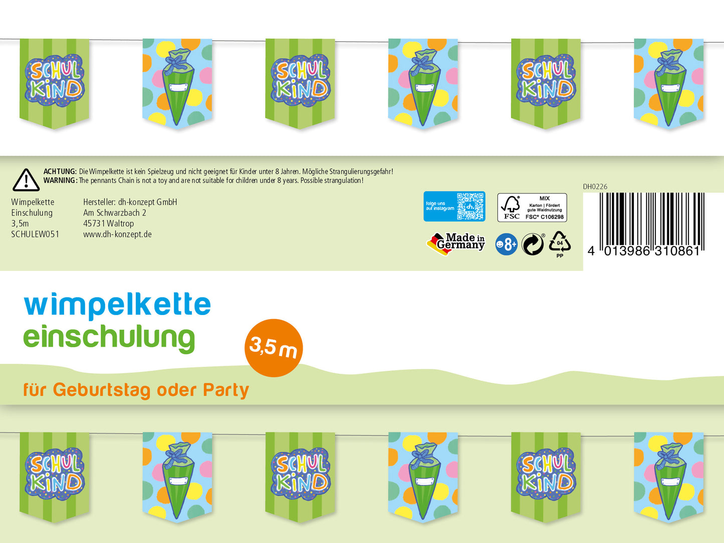 Einschulung Wimpelkette