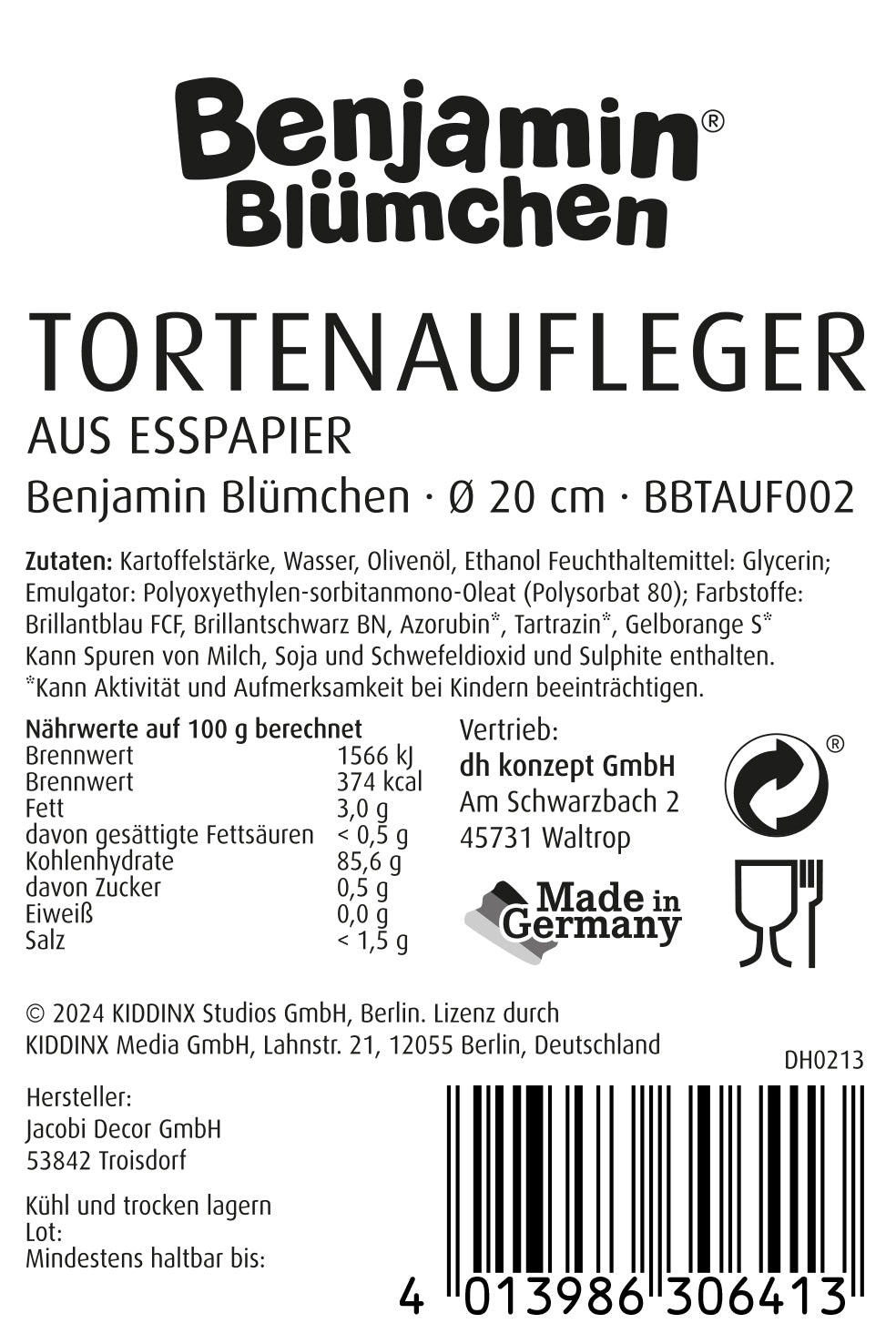 Benjamin Blümchen Tortenaufleger