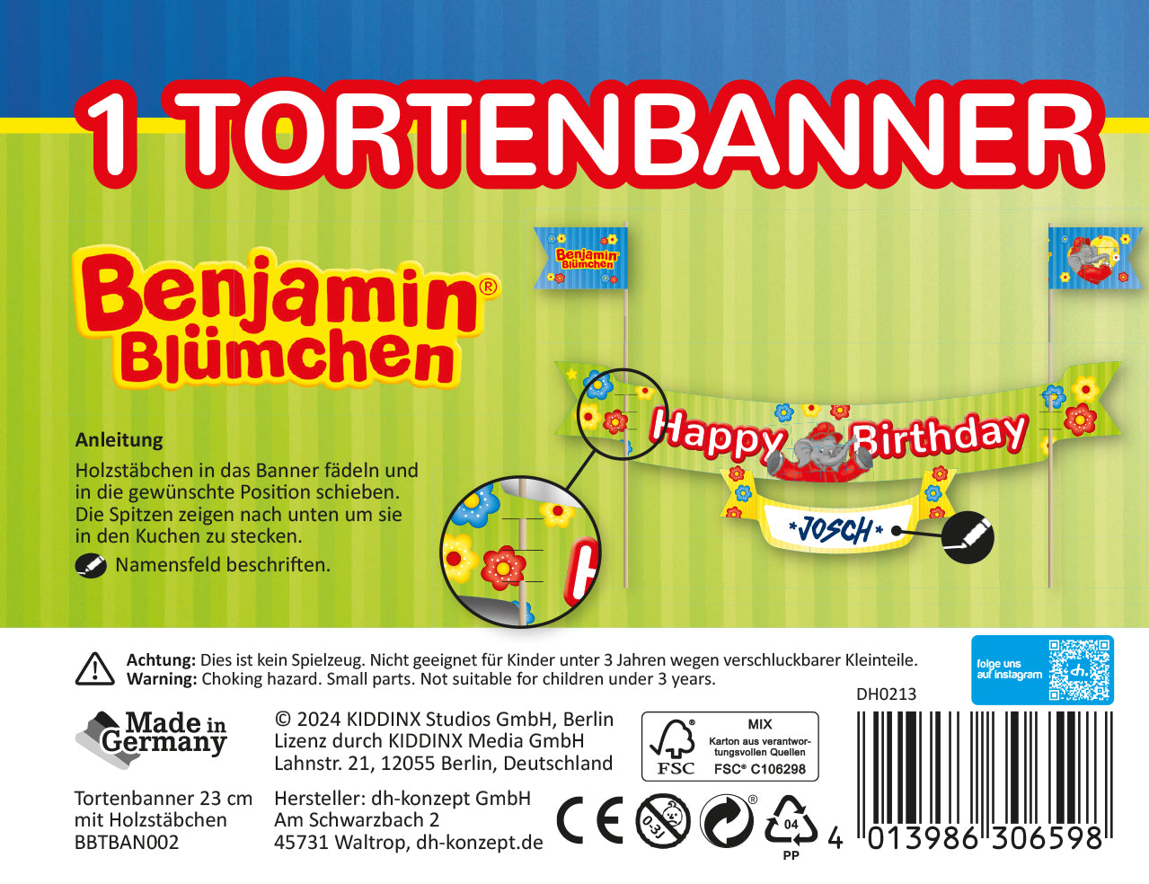 Benjamin Blümchen Tortenbanner