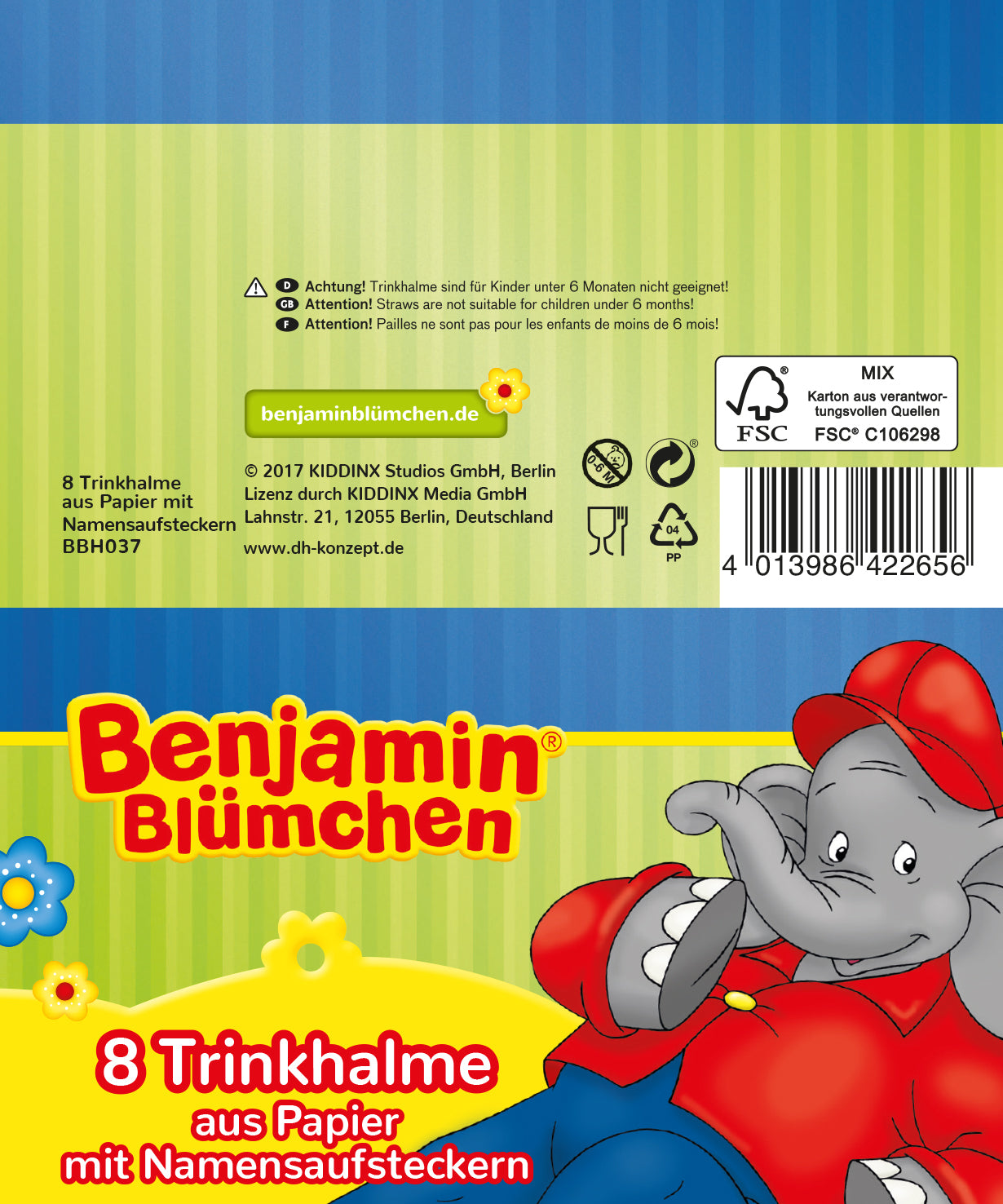 Benjamin Blümchen Trinkhalme