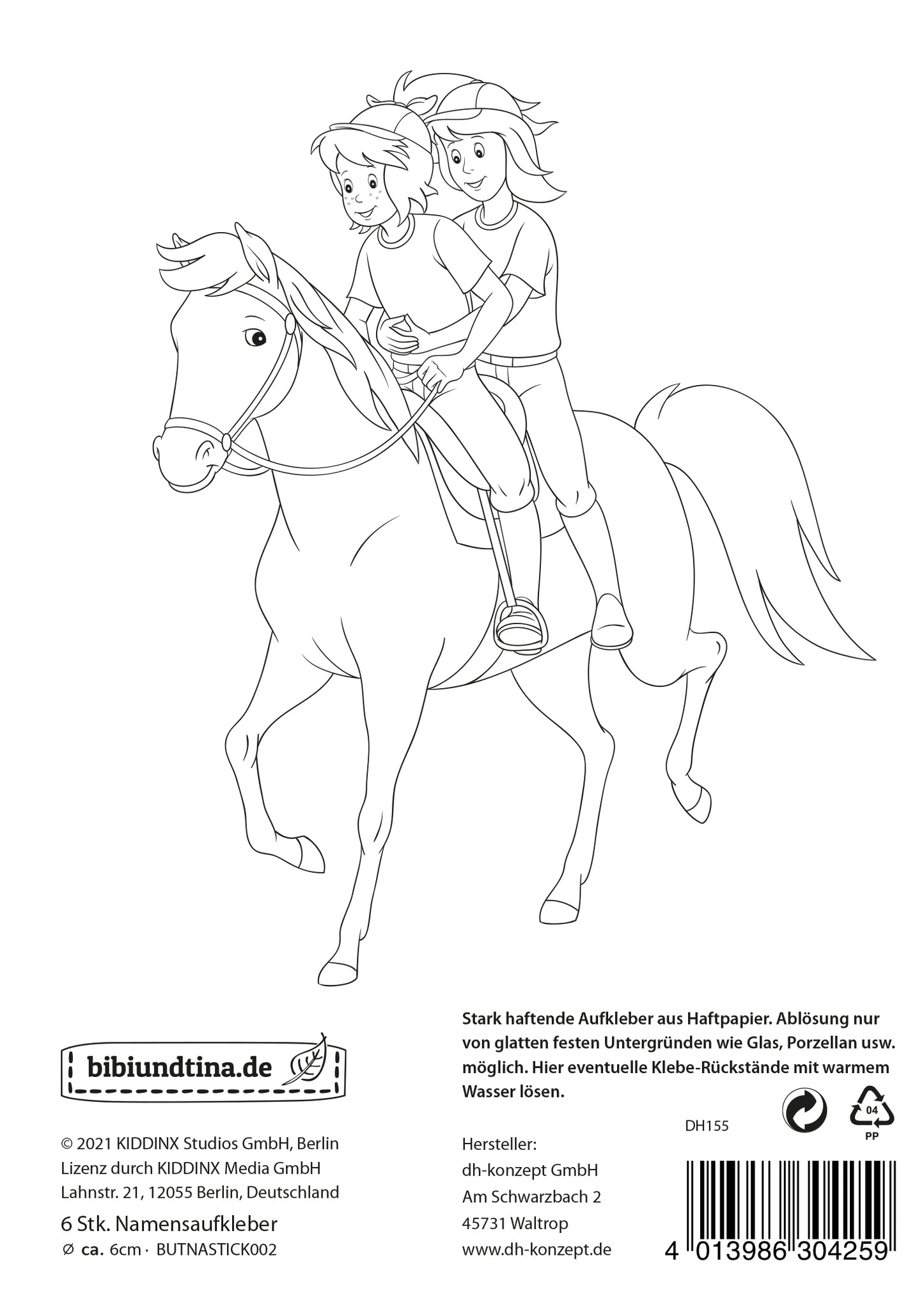 Bibi und Tina Namensaufkleber