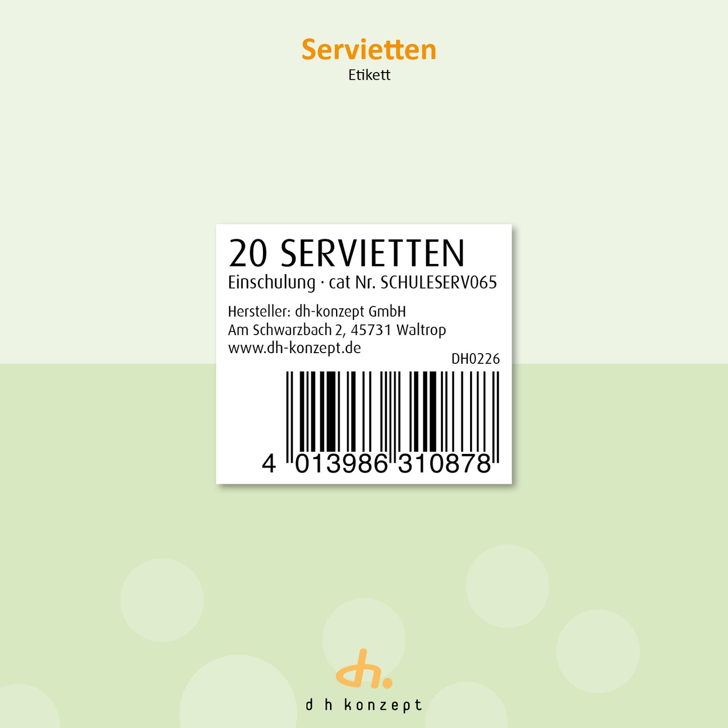 Einschulung Servietten