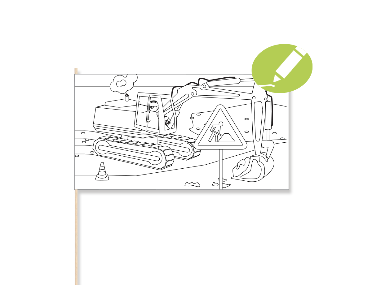 Baustelle Papierflagge Kreativ