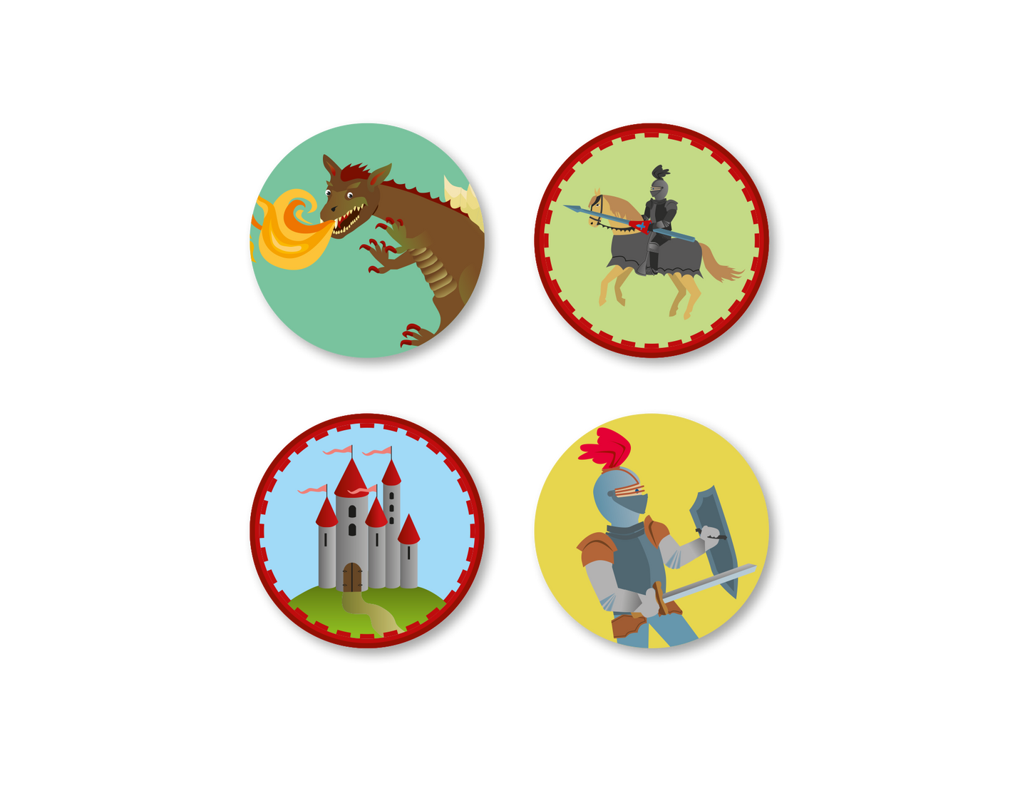 Drache und Ritter Muffinaufleger