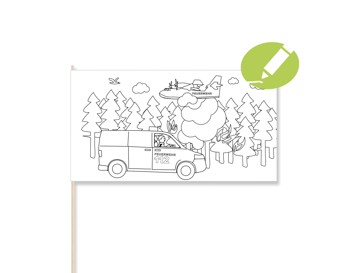 Feuerwehr Papierflagge Kreativ