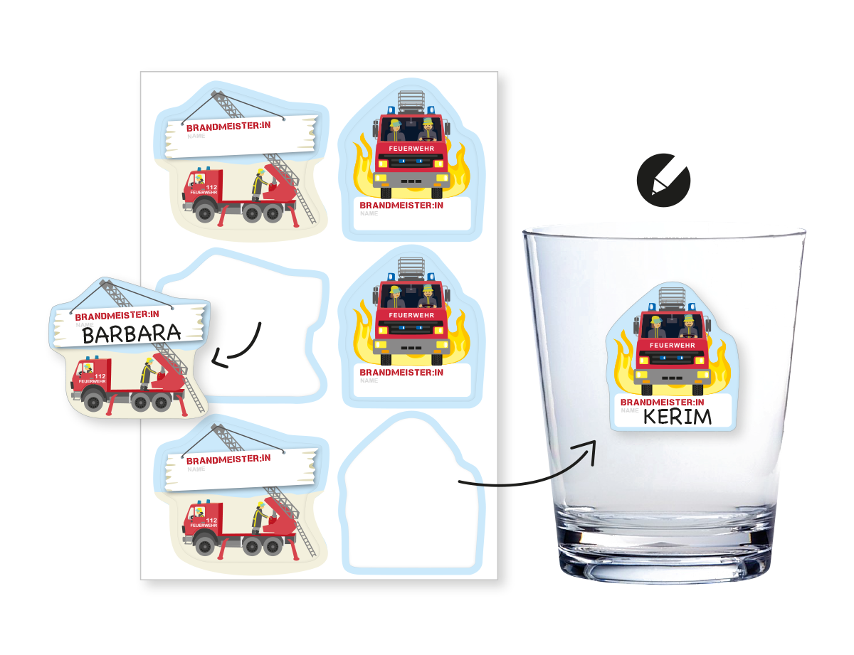 Feuerwehr Namensaufkleber