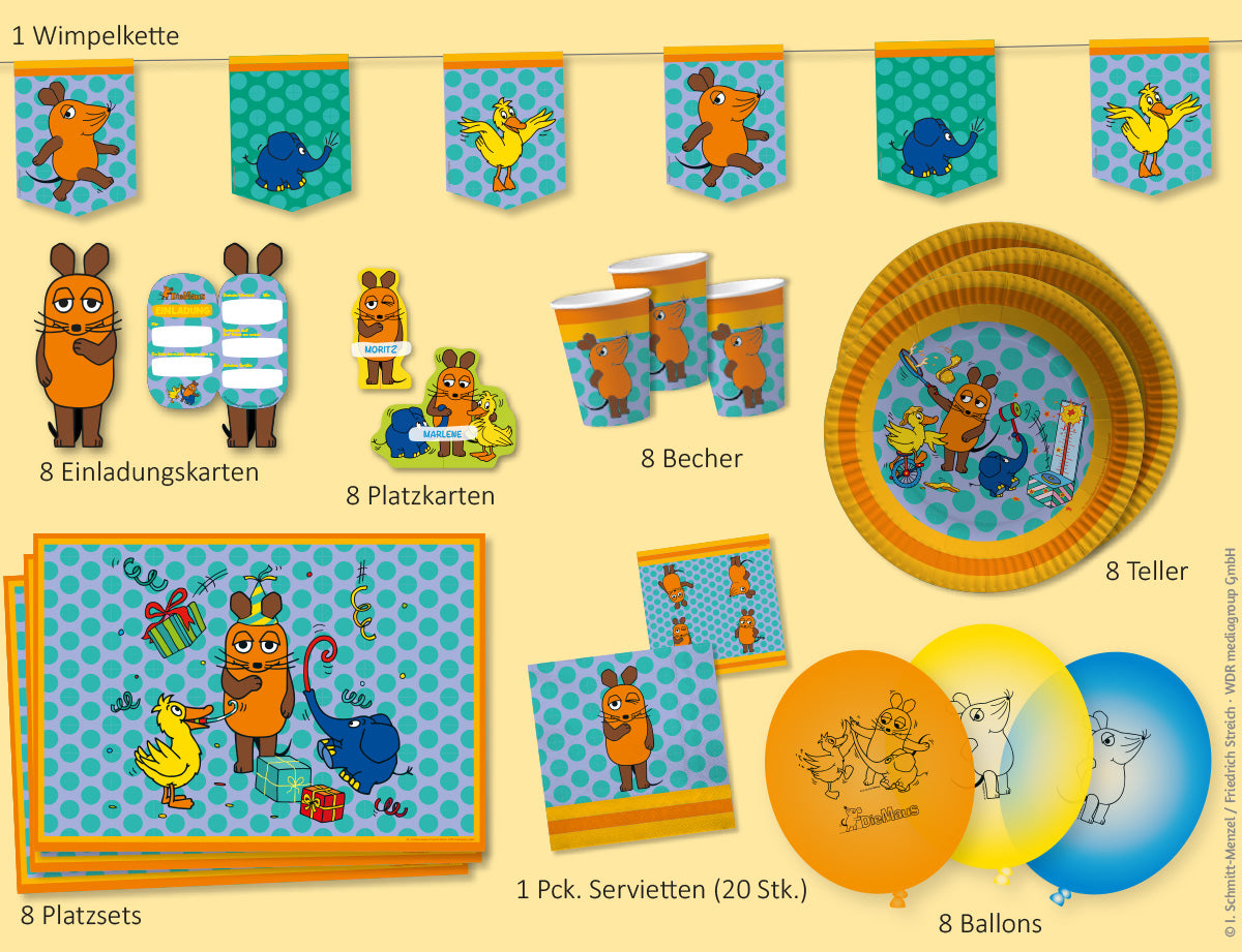 69 Teiliges Die Maus Partyset