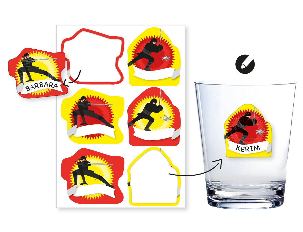 Ninja Namensaufkleber