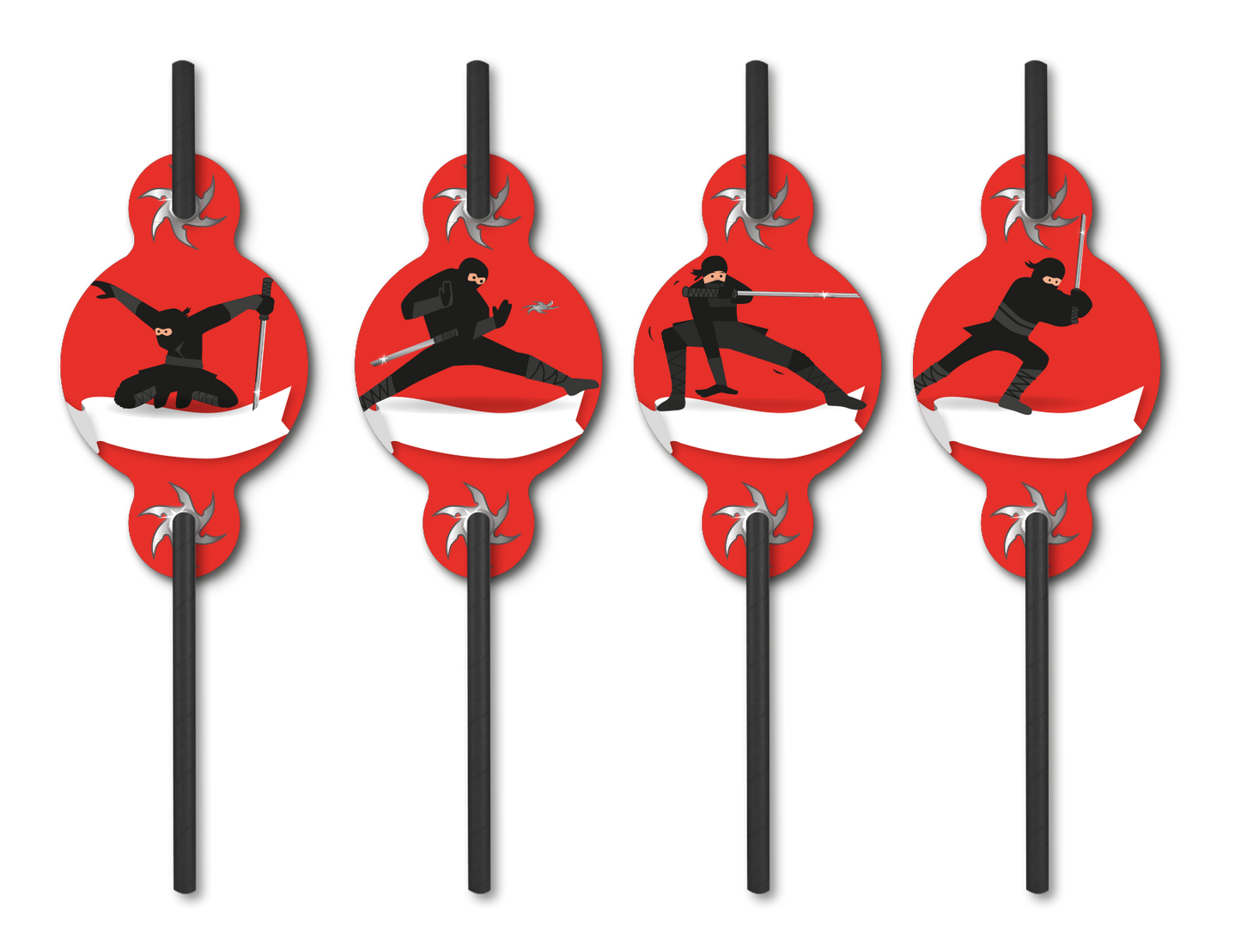 Ninja Papier Trinkhalme