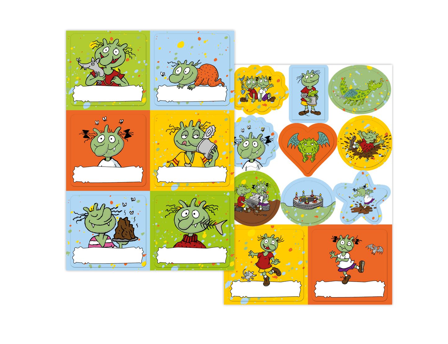 Die Olchis Aufkleber Set Namensaufkleber Motivaufkleber