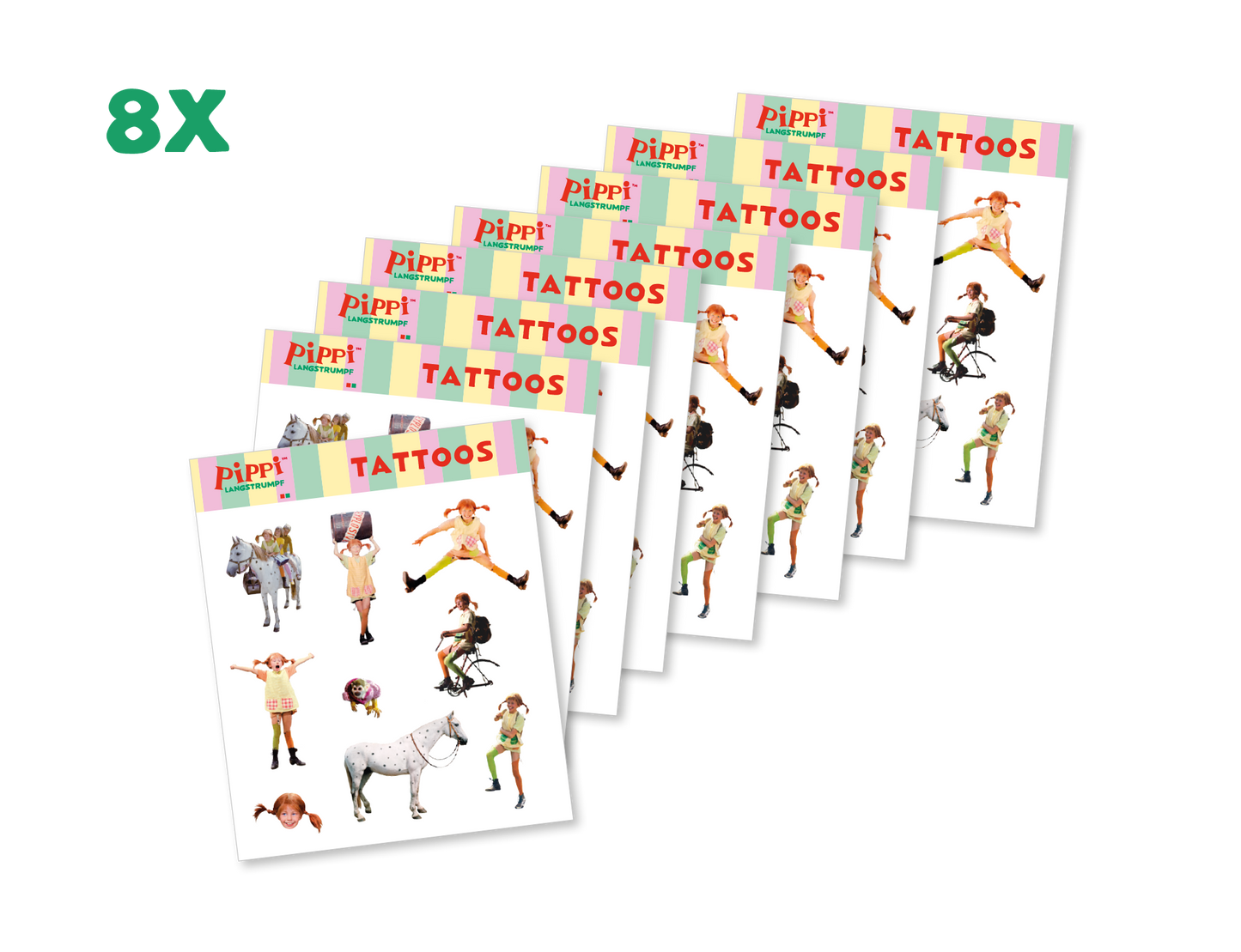 Pippi Langstrumpf Tattoos Set