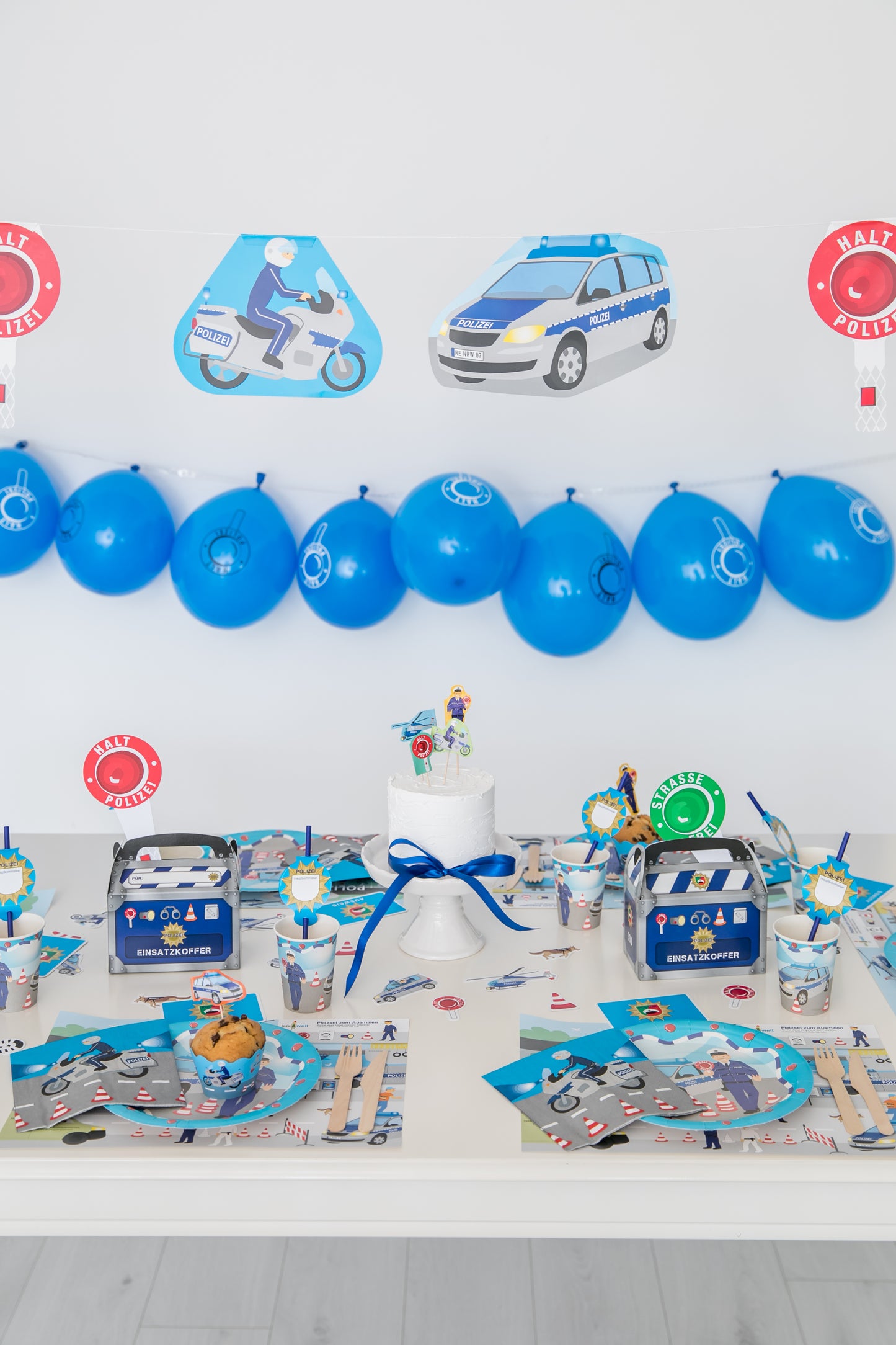 85 Teiliges Polizei Kreativ Partyset XXL