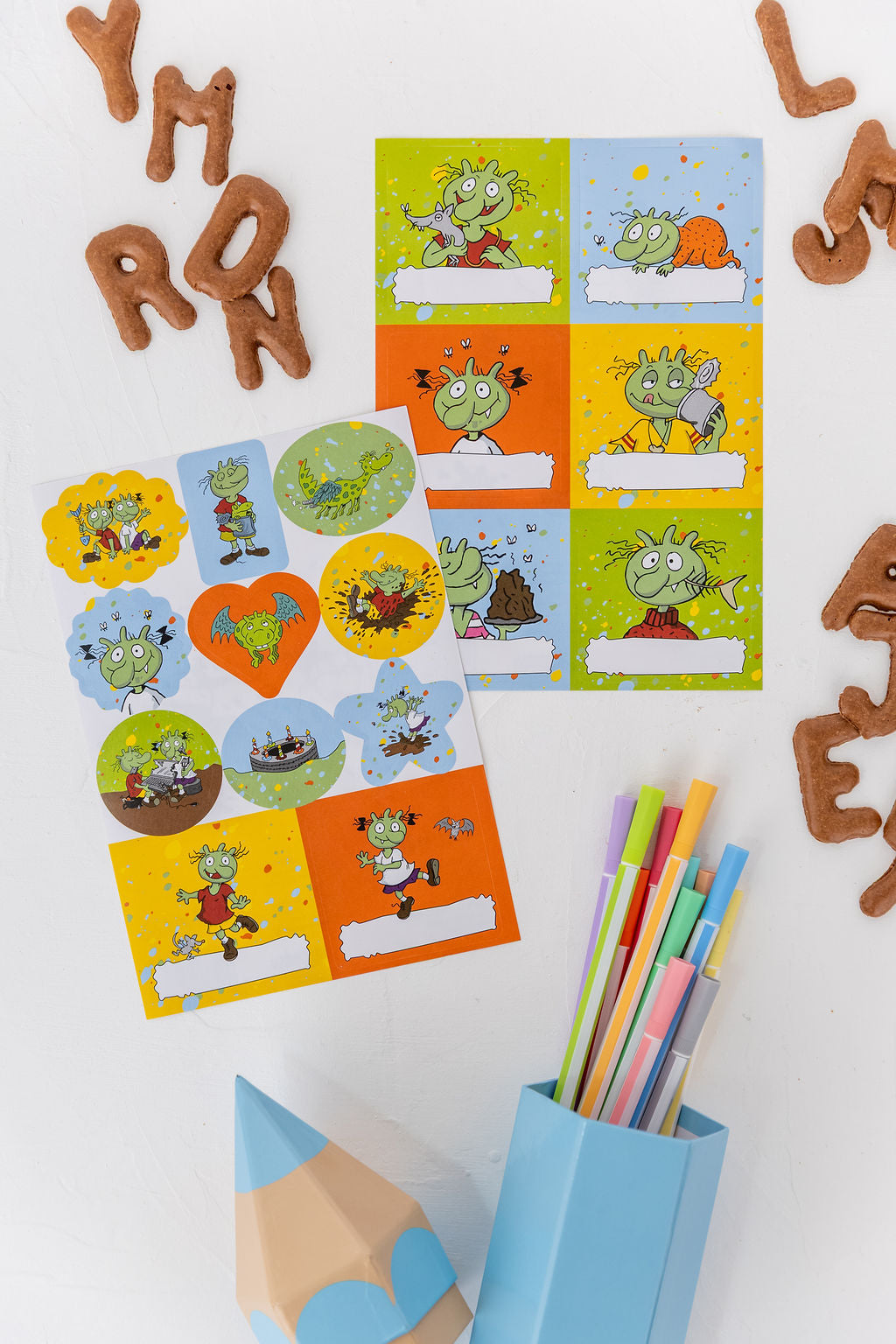 Die Olchis Aufkleber Set Namensaufkleber Motivaufkleber