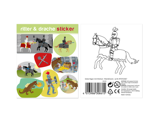 Drache und Ritter Sticker