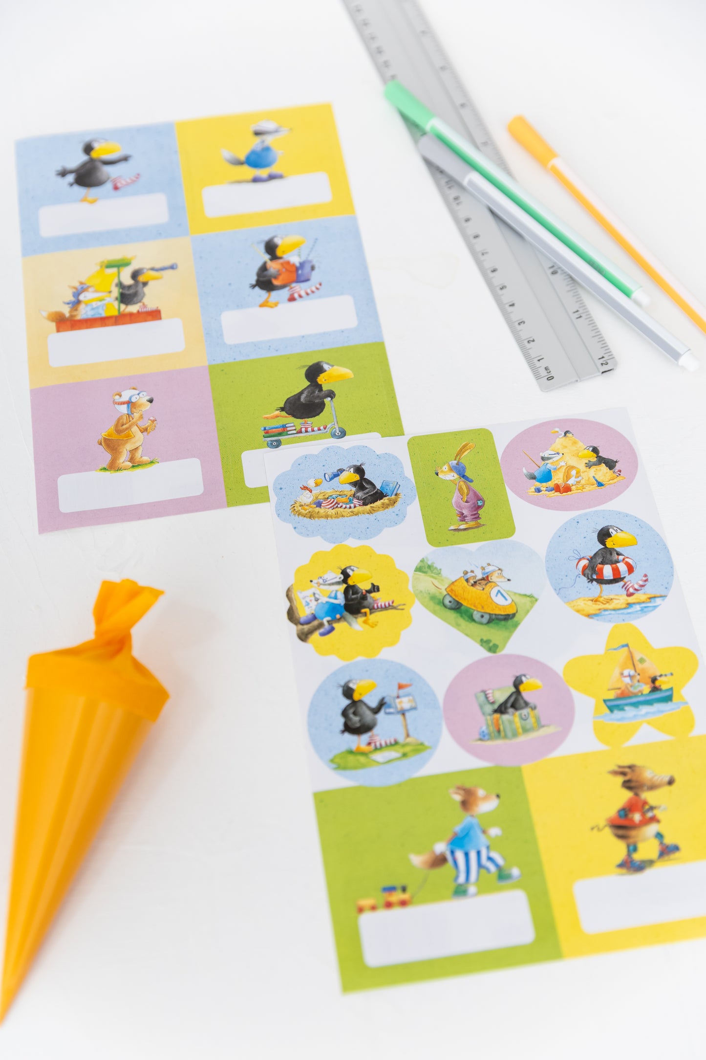 Der kleine Rabe Socke Aufkleber Set Namensaufkleber Motivaufkleber