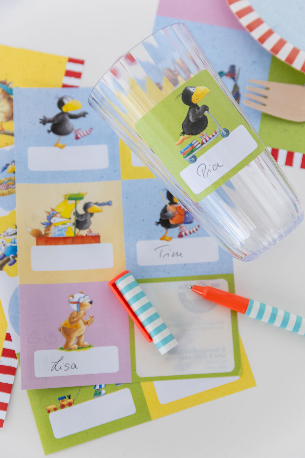Der kleine Rabe Socke Aufkleber Set Namensaufkleber Motivaufkleber
