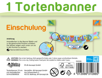 Einschulung Tortenbanner