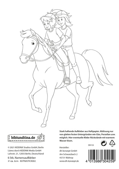 Bibi und Tina Namensaufkleber