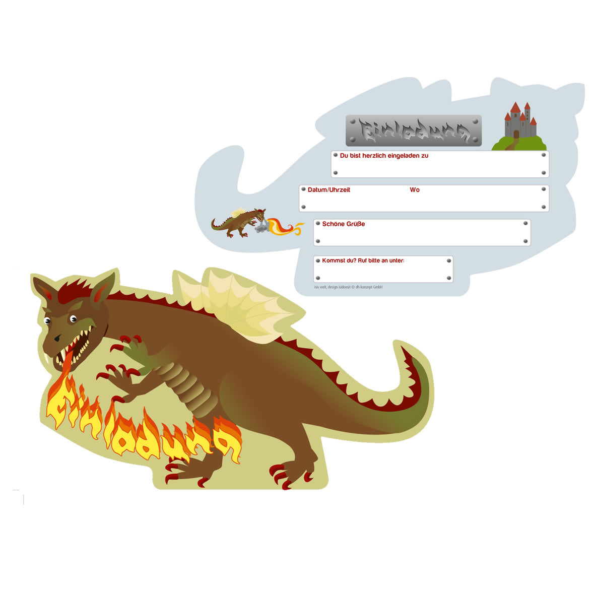 Drache und Ritter Einladungen