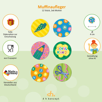 Einschulung Muffinaufleger