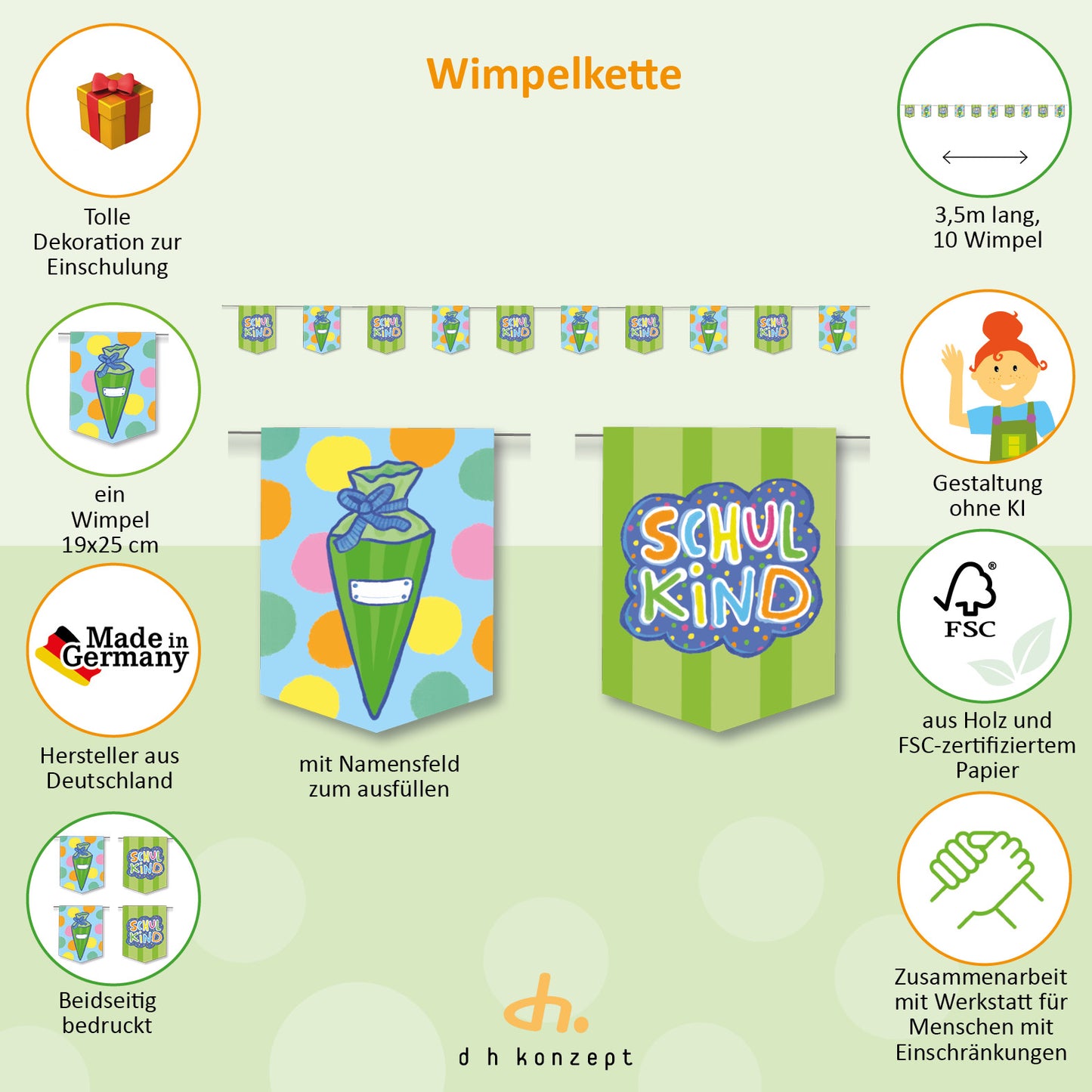Einschulung Wimpelkette