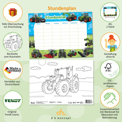 Übersichtliche Aufteilung des FENDT Stundenplans für die Grundschule