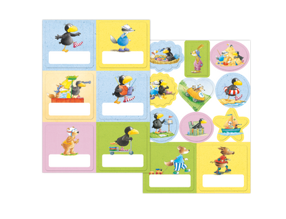 Der kleine Rabe Socke Aufkleber Set Namensaufkleber Motivaufkleber