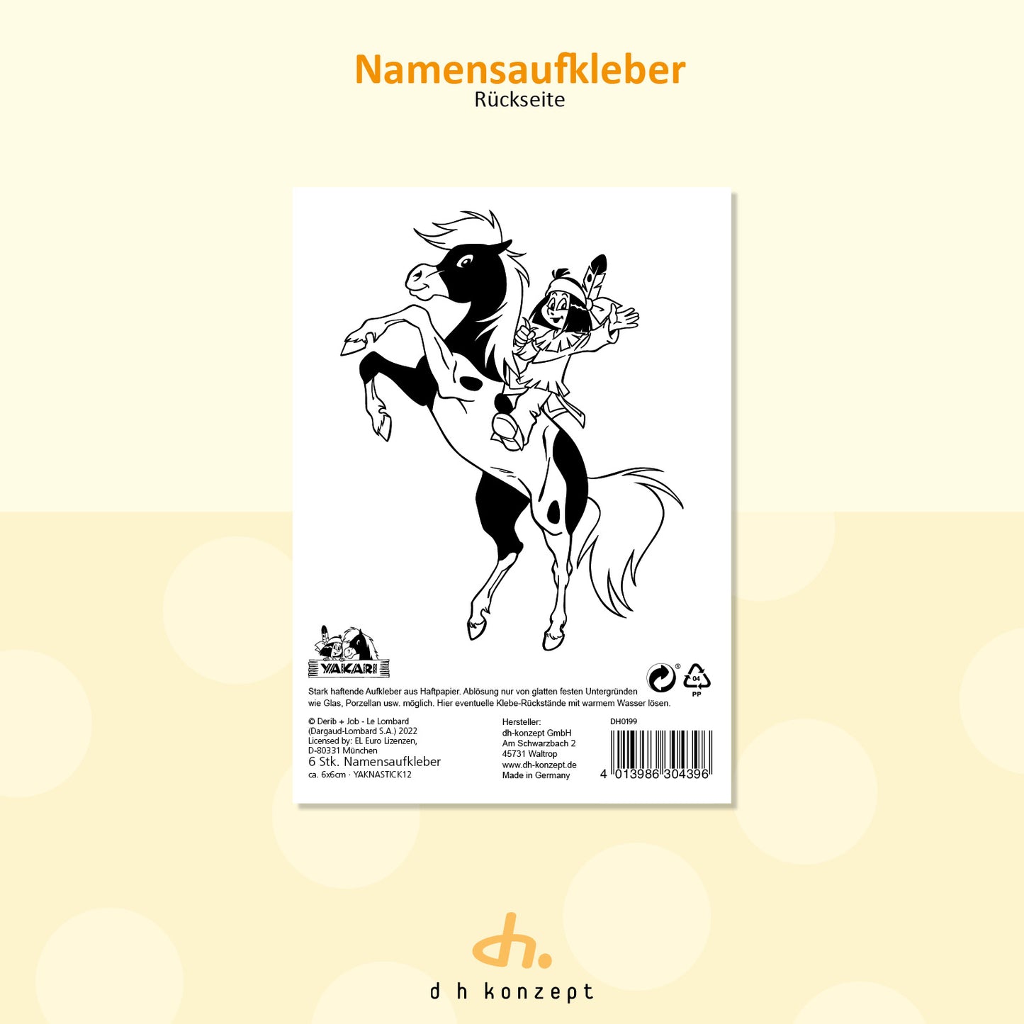 Yakari Namens Aufkleber