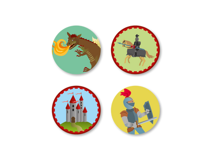 Drache und Ritter Muffinaufleger