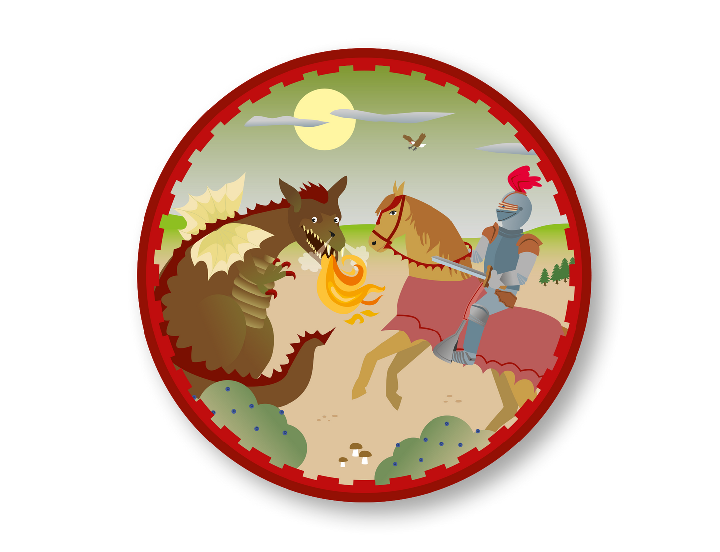 Drache und Ritter Tortenaufleger