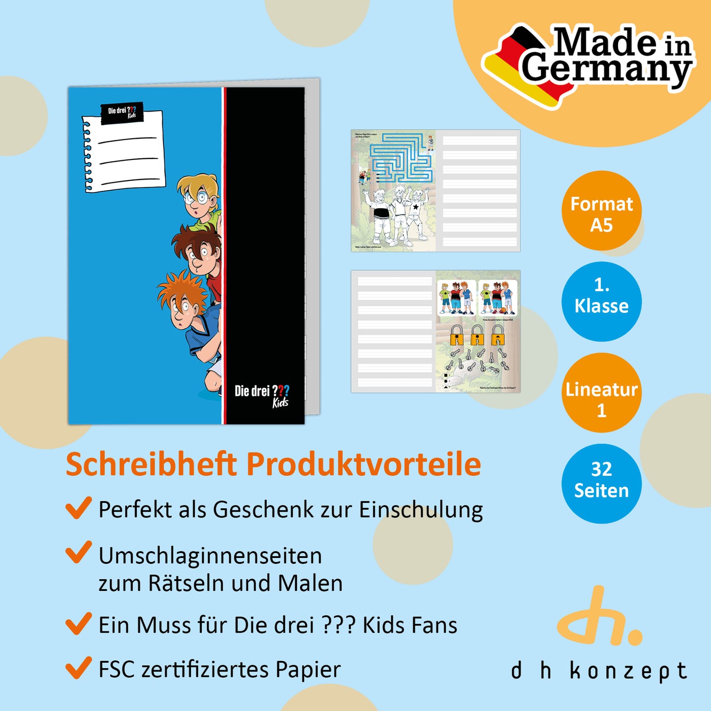 Die drei ??? Kids Schreibheft