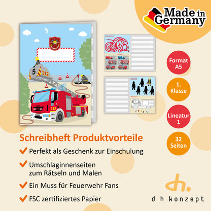 Feuerwehr Schreibheft