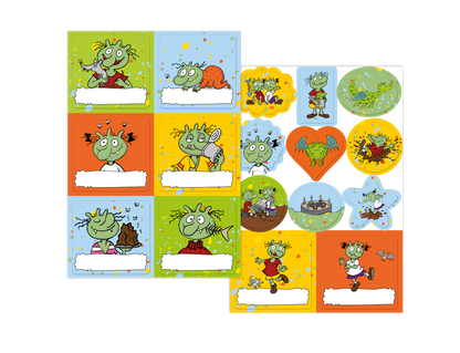 Die Olchis Aufkleber Set Namensaufkleber Motivaufkleber