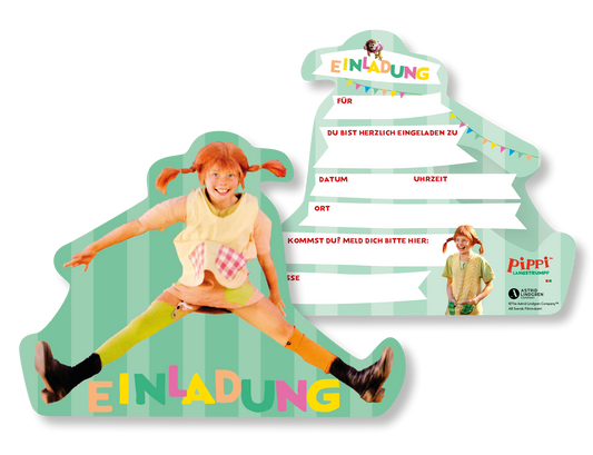 Pippi Langstrumpf Einladungen