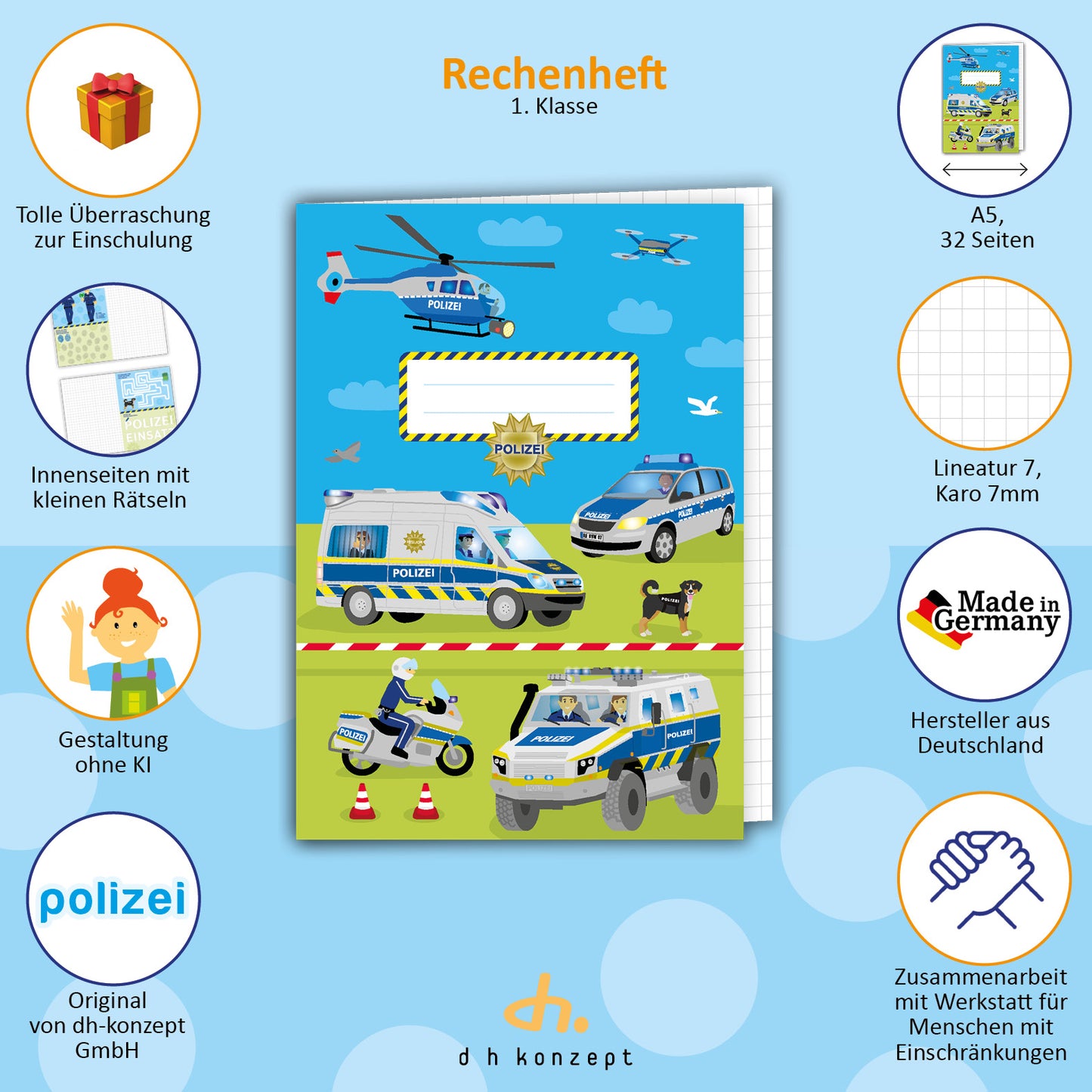 Polizei Rechenheft