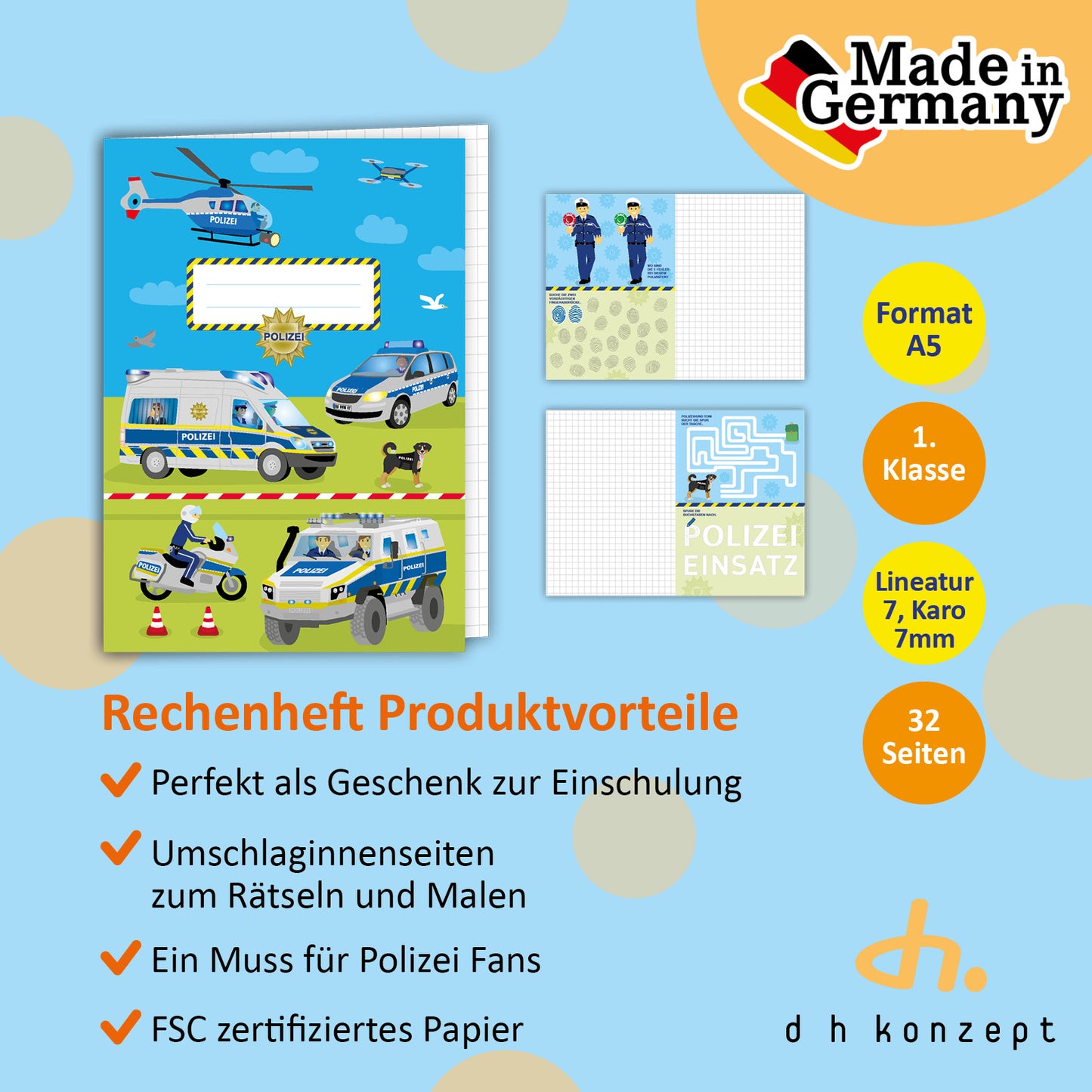 Polizei Rechenheft