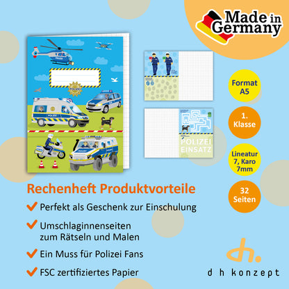 Polizei Rechenheft