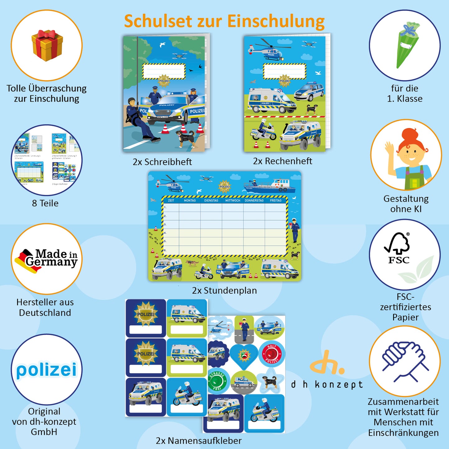 Polizei Schulanfang Set