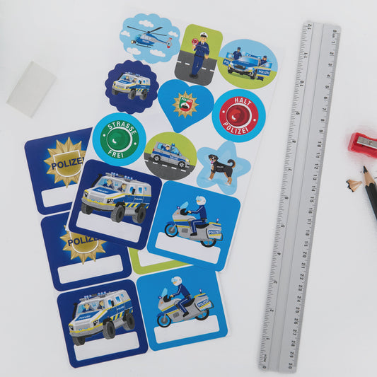 Polizei Aufkleber Set