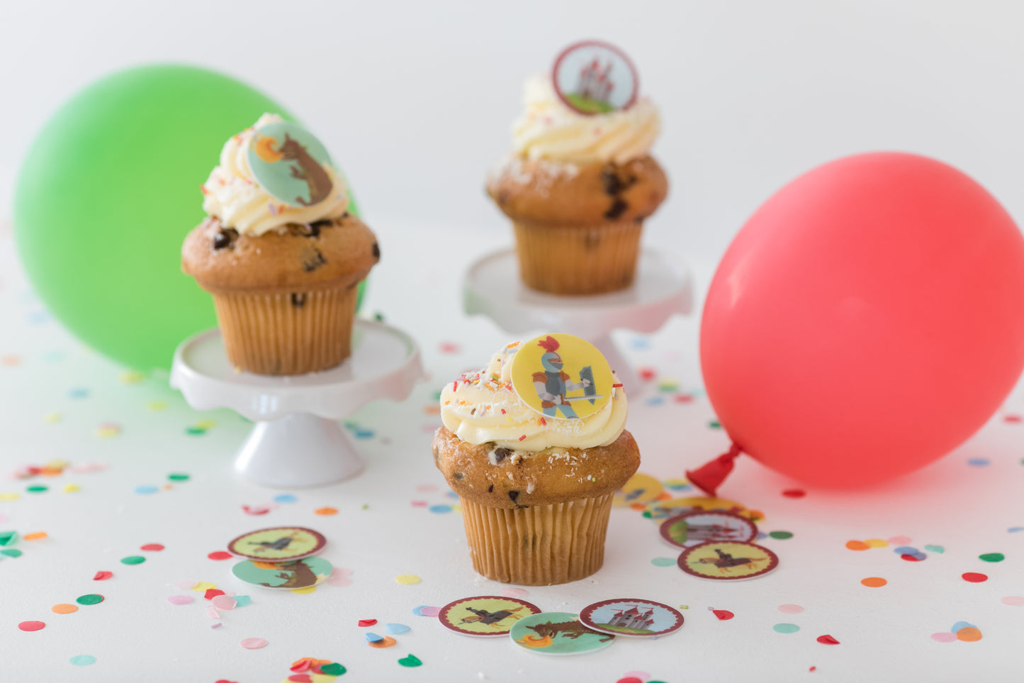 Drache und Ritter Muffinaufleger
